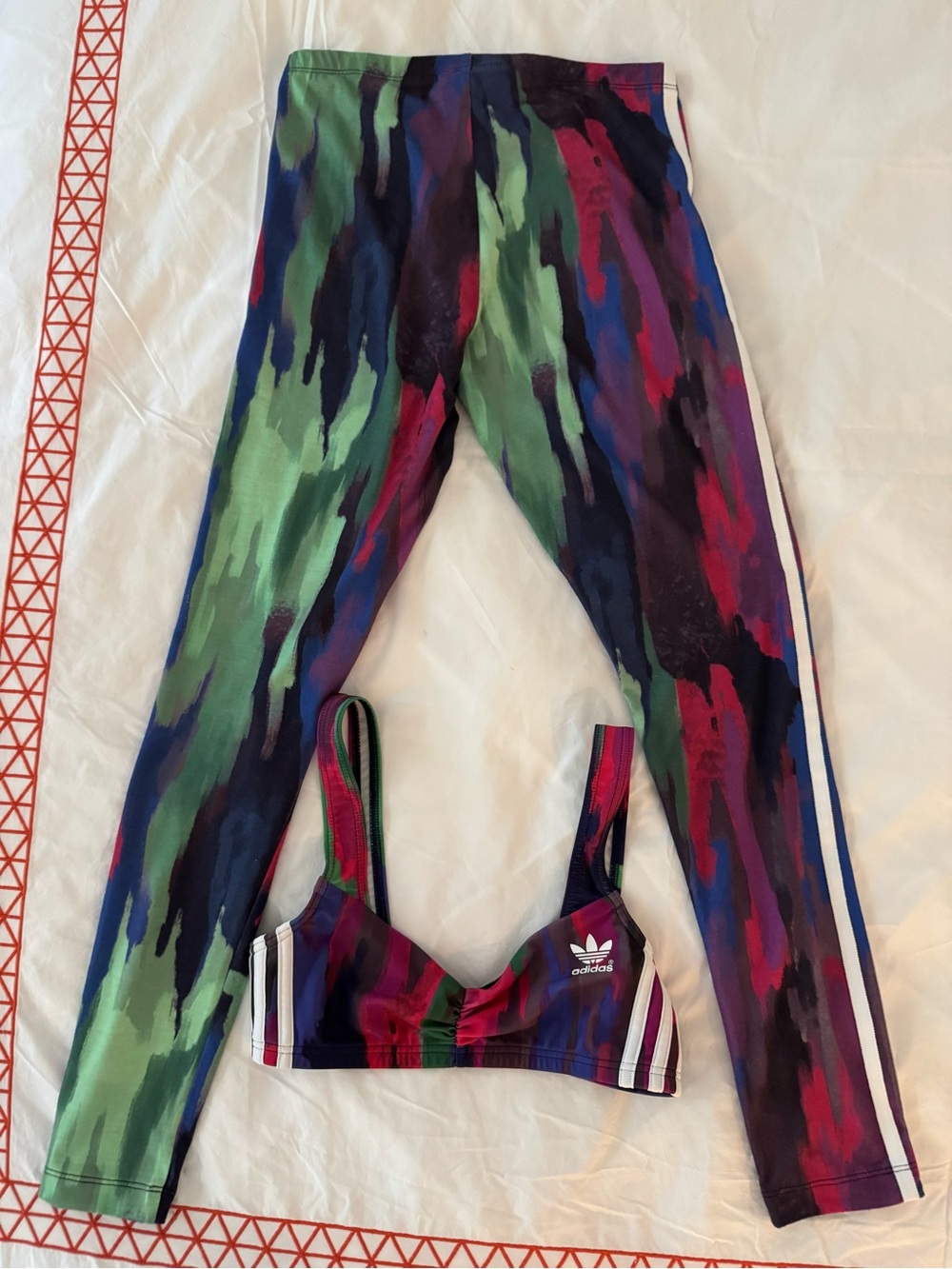 Adidas/Pharell Williams Multicolor Active Leggings & Sports Bra Set